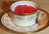 Individual Lemon Possets topped with Pink Grapefruit
